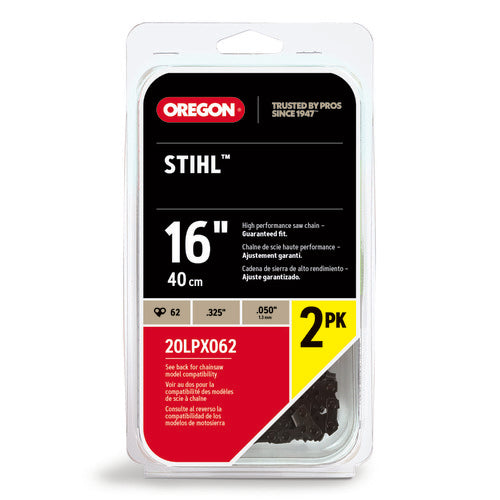 Oregon 62DL .325 .050 16" Chainsaw Chain 2 Pack 20LPX062X2 Replaces Stihl 23RS3 62 Husqvarna H23-62
