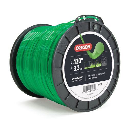 OREGON TRIMMER LINE 21-131 GATORLINE, ROUND .130" 3LB SPOOL 459'