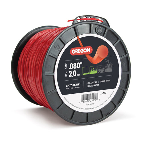OREGON TRIMMER LINE 23-180 GATORLINE, ROUND RED .080 3LB SPOOL 1248'