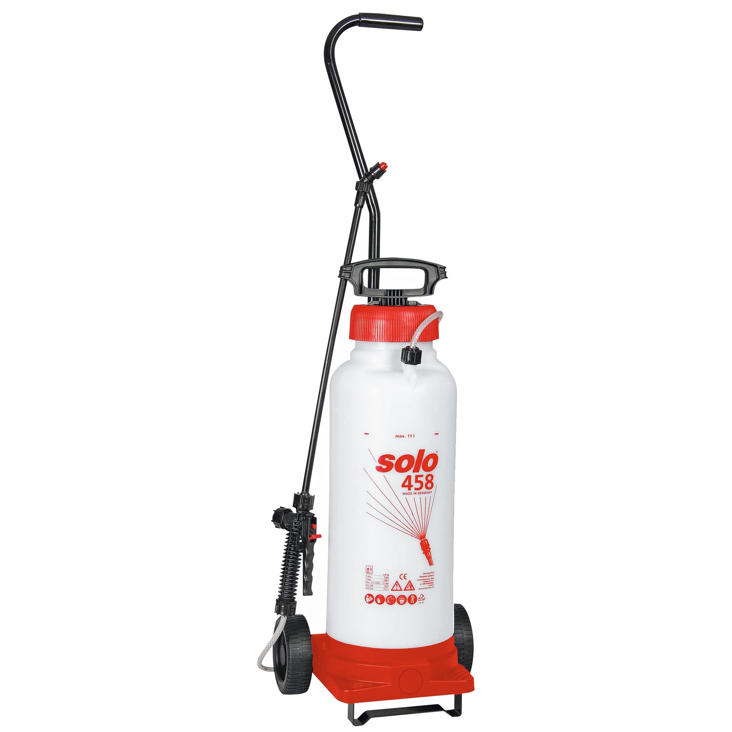 Solo 458-Rollabout 3 Gallon Wheeled Sprayer With Hose And Wand For Easy Mobility