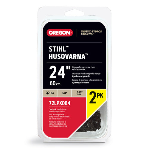 Oregon 84DL 3/8 .050 24" Chainsaw Chain 2 Pack 72LPX084X2 Replaces Stihl 33RS3 84 Husqvarna H46-84