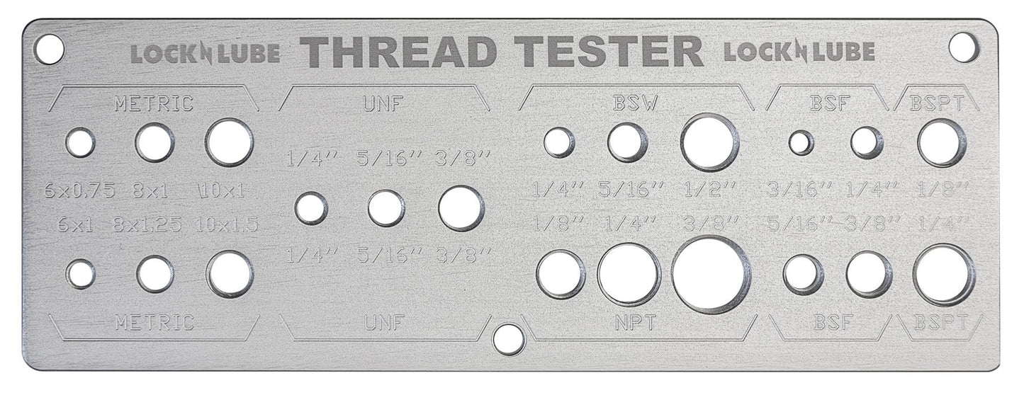 LockNLube LNL132 Grease Fitting Thread Tester Identification Tool SAE And Metric