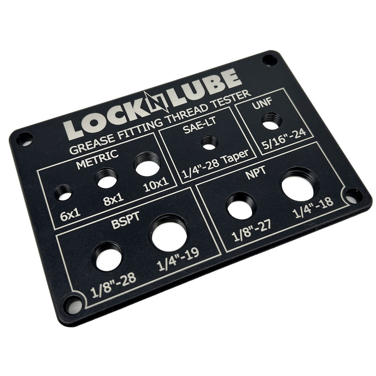 LockNLube LNL81132 Grease Fitting Thread Tester Identification Tool SAE And Metric