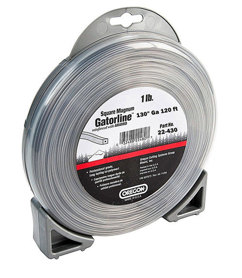 OREGON TRIMMER LINE 22-430 GATORLINE, MAGNUM SQUARE .130" 1LB DONUT 120'