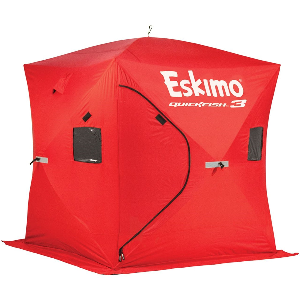 テント・タープ Eskimo Quickfish3 popup portable Red Eskimo QuickFish™ 3HD, Pop-Up Portable Shelter, No-Trip Door, Red