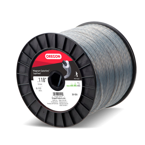 OREGON TRIMMER LINE 20-024 GATORLINE, MAGNUM SUPERTWIST .118" 5LB SPOOL 915'