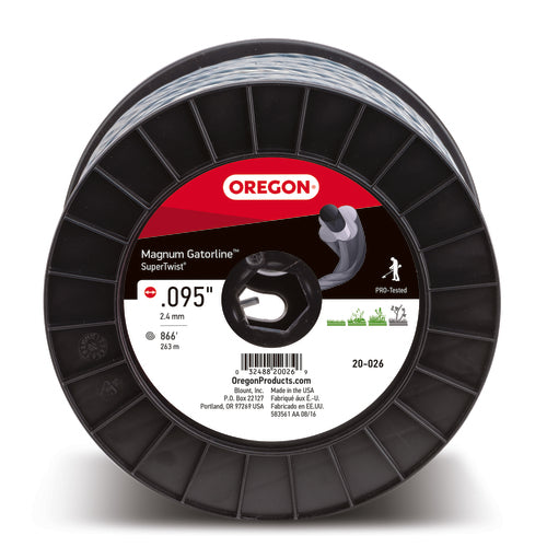 OREGON TRIMMER LINE 20-026 GATORLINE, MAGNUM SUPERTWIST .095" 3LB SPOOL 867'