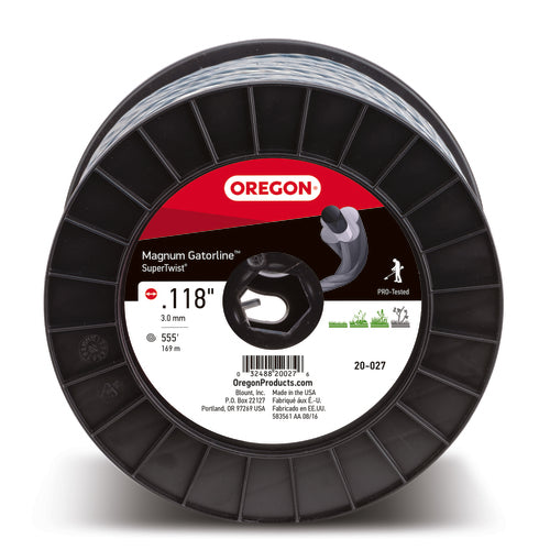 OREGON TRIMMER LINE 20-027 GATORLINE, MAGNUM SUPERTWIST .118" 3LBSPOOL 555'