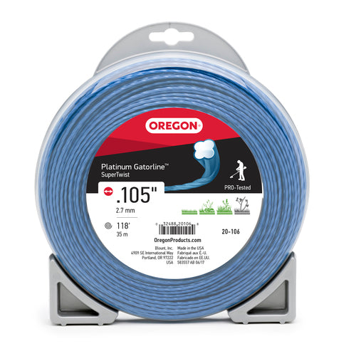 OREGON TRIMMER LINE 20-106 GATORLINE, PLATINUM .105" 1/2LB DONUT 118'
