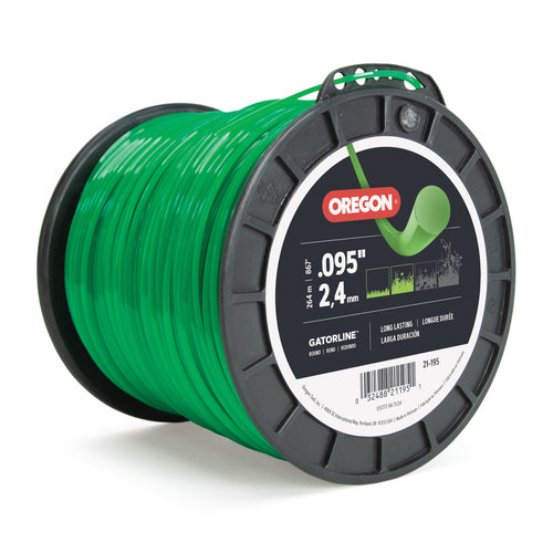 OREGON TRIMMER LINE 21-195 GATORLINE, ROUND .095" 3LB SPOOL