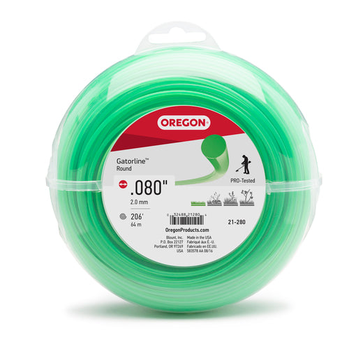 OREGON TRIMMER LINE 21-280 GATORLINE, ROUND .080" 1/2LB DONUT 208'
