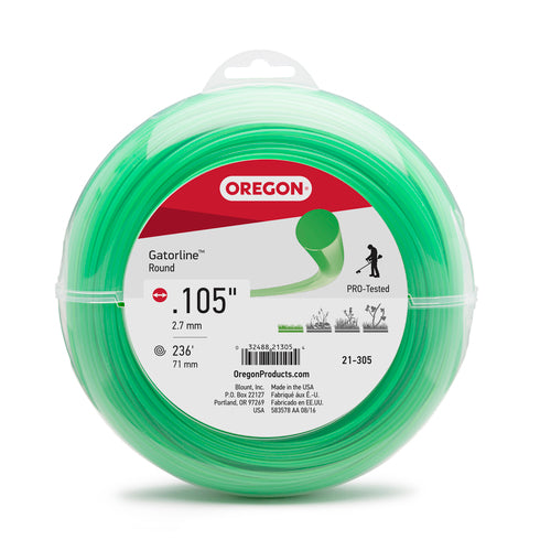 OREGON TRIMMER LINE 21-305 GATORLINE, ROUND .105 GAUGE 1LB DONUT
