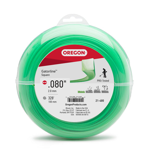 OREGON TRIMMER LINE 21-480 GATORLINE, SQUARE .080 GAUGE 1LB DONUT