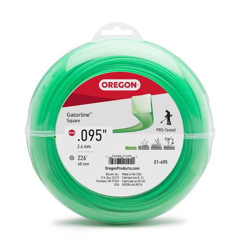 OREGON TRIMMER LINE 21-495 GATORLINE, SQUARE .095 GAUGE 1LB DONUT