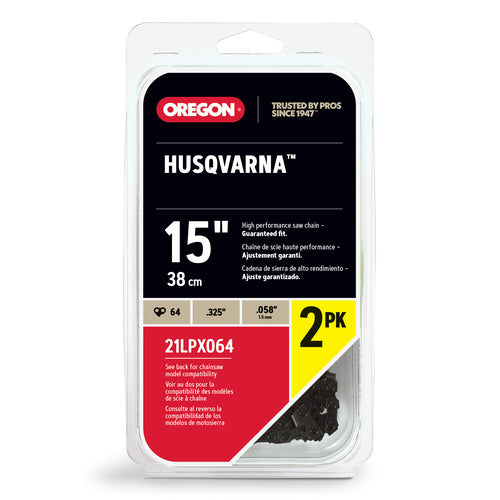 Oregon 64DL .325 .058 15" Chainsaw Chain 2 Pack 21LPX064X2 Replaces Husqvarna H25-64