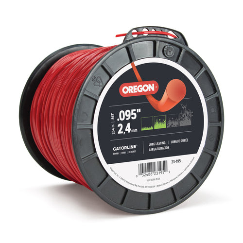 OREGON TRIMMER LINE 23-195 GATORLINE, ROUND RED .095 3LB SPOOL 867'