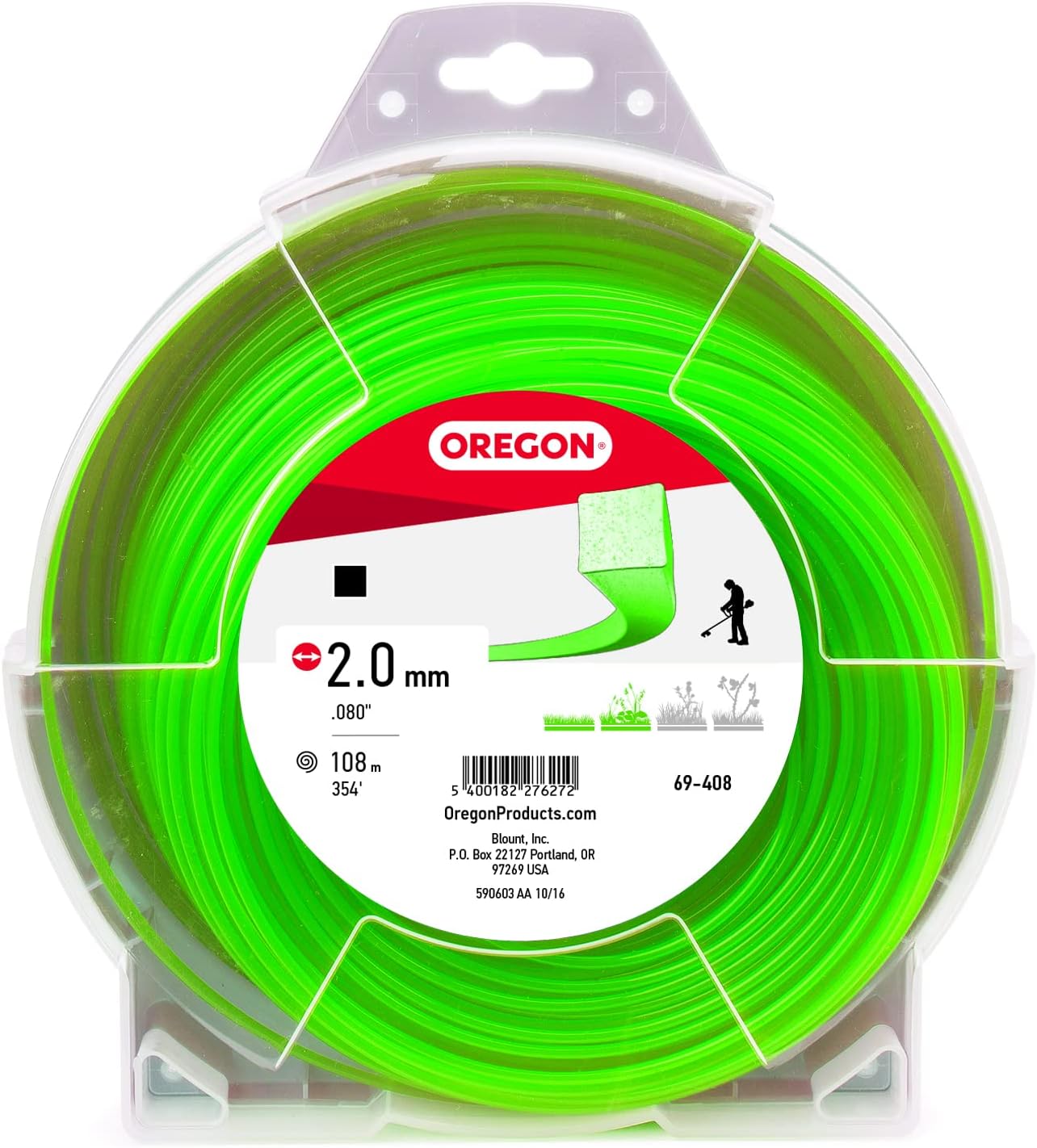 Oregon 69-408 Square Trimmer Line .080" 354' 1 lb Donut
