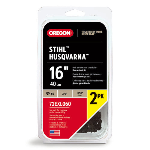 Oregon 60DL 3/8 .050 16" Chainsaw Chain 2 Pack 72EXL060X2 Replaces Stihl 33RS 60 Husqvarna H47-60