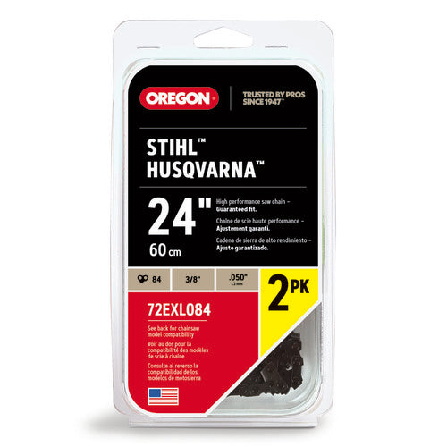 Oregon 84DL 3/8 .050 24" Chainsaw Chain 2 Pack 72EXL084X2 Replaces Stihl 33RS 84 Husqvarna H47-84