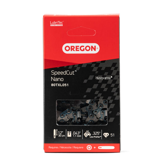 Oregon SpeedCut Nano Chain 80TXL051G 0.325" Pitch .043" Gauge Low Profile 51 DL