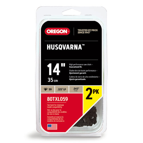 Oregon 59DL .325 LP .050 14" Chainsaw Chain 2 Pack 80TXL059X2 Replaces Husqvarna SP21G-59