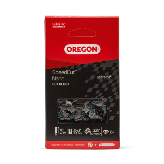 Oregon SpeedCut Nano Chain 80TXL064G 0.325" Pitch .043" Gauge Low Profile 64 DL