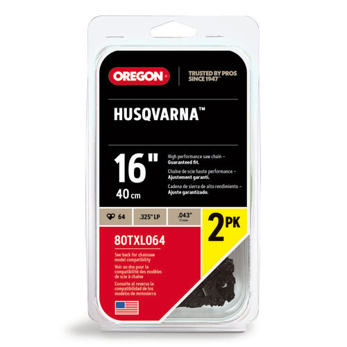Oregon 64DL .325 LP .050 16" Chainsaw Chain 2 Pack 80TXL064X2 Replaces Husqvarna SP21G-64