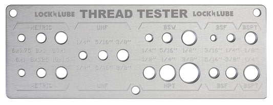 LockNLube LNL132 Grease Fitting Thread Tester Identification Tool SAE And Metric