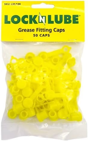LockNLube LNL134 Grease Fitting Caps 50 Pack Protective Dust Covers For Zerk Fittings