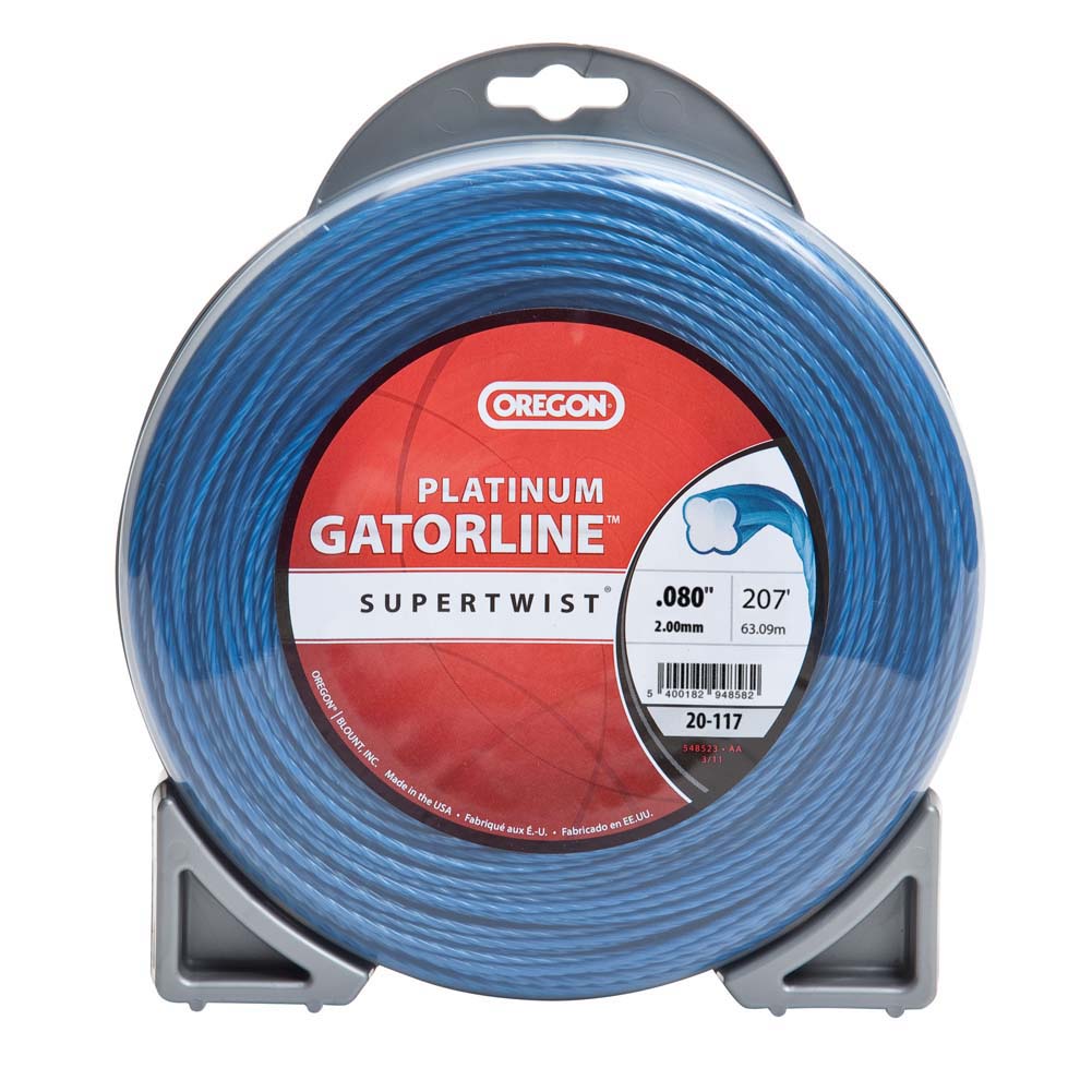 OREGON TRIMMER LINE 20-117 GATORLINE, PLATINUM .080" 1/2LB DONUT 207'