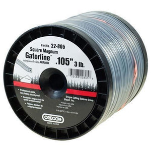 OREGON TRIMMER LINE 22-805 GATORLINE, MAGNUM SQUARE .105" 3LB SPOOL 538'