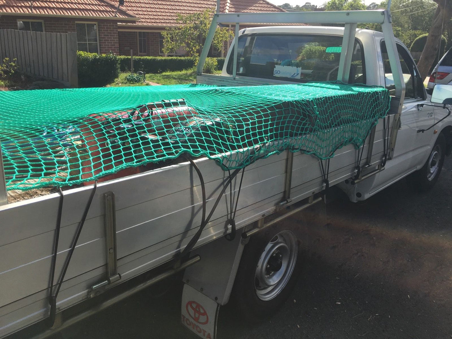 TOOLSTORM CARGO NET 6'X9' UTE TRAILER TRUCK NYLON 35MM MESH BUNGEE CORD FREE 15PC HOOKS