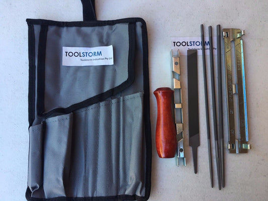 TOOLSTORM Chainsaw Chain File Guide Kit Pouch 3/16" Depth Gauge Sharpening for .325" Chain
